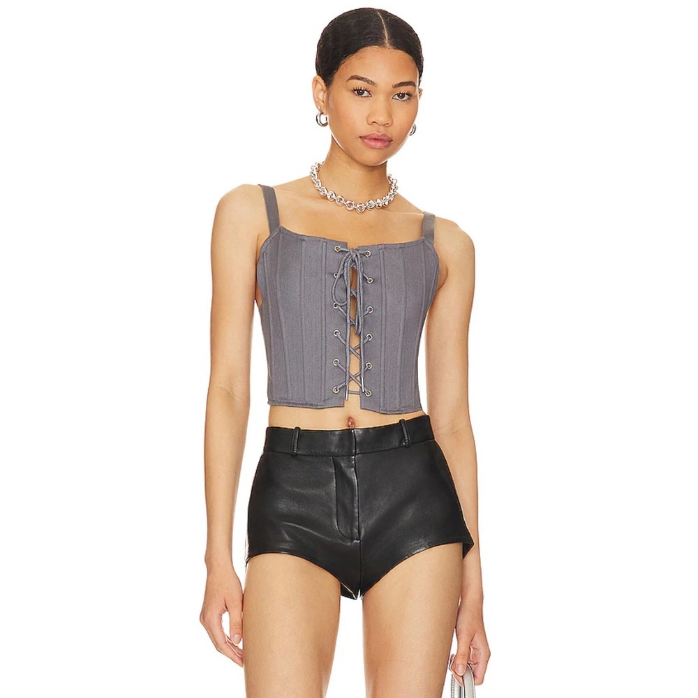 NWT OW Collection Xen Corset Top in Dark‎ Grey Sz XS $145